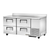 True TWT-67D-4-HC Stainless Steel and Aluminum 2 Section 4 Drawers Deep Work Top Refrigerator - 115 Volts 0.1 HP