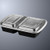 CTC 50-2035 Two Compartment Black Plastic Rectangle Takeout Containers