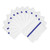 CTC M915180RB 9" W x 3" H White with Blue Center Stripe Rectangle Microfiber Ribbed Bar Mop used for General Cleaning in Food Service - Pack/12