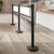 Lukso LUK40SDB Black 40" ADA Compliant Stanchion with Dual 10' Retractable Belt