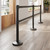 Lukso LUK40SDB Black 40" ADA Compliant Stanchion with Dual 10' Retractable Belt