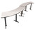 National Public Seating CT52491T 24" x 91.25" 60° Curve Café Table