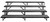 National Public Seating RS4L 72" W 16 Gauge Steel Channel Black Straight Standing Choral Riser