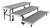 National Public Seating TPR72 23" W Aluminum Frame with Casters and Legs TransPort Tapered Choral Riser