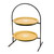 Rosseto GST08GFP 15.4" x 12.8" x 21.7" H Round Stainless Steel 2-Tier Display Stand