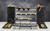 Rosseto GST02BFP 22.5" x 17.75" x 6.5" H Black Rectangular Metal 2-Tier Display Stand