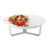 Rosseto SM276 13.31" Dia. Silver Stainless Steel Round with White Melamine Tray Forme Tray and Riser Set