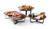 Rosseto SM286 12.2" W Black Stainless Steel Polygon with Walnut Melamine Tray Forme Tray and Riser Set