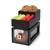 Rosseto BD112 8" W Black Acrylic Rectangular 3 Compartments Building Block Condiment Tray