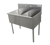Advance Tabco 4-2-36 36" W 16 Gauge Galvanized Square Corner Scullery Sink