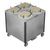 Caddy Corporation CM-S-504-H 4 Self-Leveling Adjustable Dispensing Cylinders 10.25" to 12" Dia. Dish Size Cabinet Style Heated Caddy Magic Dish Dispenser - 120 Volts