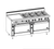Jade JBR-36G-6-36-NG 72" W Natural Gas Stainless Steel 6 Burners Bistro Restaurant Range - 282,000 BTU