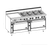 Jade JBR-24G-8-3636C-NG 72" W Natural Gas Stainless Steel 8 Burners Bistro Restaurant Range - 348,000 BTU