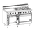 Jade JBR-24G-6-2436-LP 60" Liquid Propane Standard Oven Bistro Restaurant Range with 6 Open Burners and 24" Griddle - 288,000 BTU