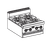Jade JBR-10-M-NG 60" Natural Gas Modular Base Bistro Restaurant Range with 10 Open Burner- 300,000 BTU