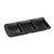 Yanco BP-4030 2.5 Oz. 7.5" W Melamine Rectangular Asian Style 3 Compartments Black Pearl Sauce Dish