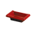 Yanco CR-4046 1 Oz. 3.75" W Black and Red Melamine Rectangular Two-Tone Sauce Dish