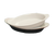 Yanco CO-15-B 15 Oz. White and Brown Porcelain Oval Accessories Welsh Rarebit