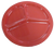 Yanco MS-710RD 10" Dia. Red Melamine Round Milestone 3-Compartment Plate
