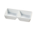 Yanco ML-727 7.88" W x 4" D x 1.38" H Super White Rectangular Porcelain Main Land Divided Tray