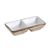 Yanco RO-4031 Glazed Porcelain Rockeye Divided Sauce Dish