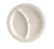 Yanco NC-512I 9" Dia. Ivory Melamine Round Deep Beveled Foot Nu-Classic 3 Compartments Plate