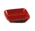 Yanco CR-0001 1 Oz. 3.5" W Black and Red Melamine Square Two-Tone Divided Sauce Dish