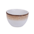 Yanco RO-2404 10 Oz. 4.25" Dia. White and Brown Porcelain Round Rockeye-2 Bouillon Cup