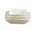 Yanco SW-409 25 Oz. Bone White Porcelain Rectangular Sea Wave Bowl