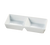 Yanco ML-728 10" W x 4" D x 1.63" H Super White Rectangular Porcelain Main Land Divided Tray