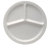 Yanco NS-702W 10" Dia. White Melamine Round Deep Nessico 3 Compartments Plate