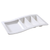 Yanco NC-1765 14.75" L x 8.75" W White Melamine Rectangular 4 Compartments Nu-Classic Taco Plate