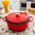 Lodge EC7D43 7.5 Qt. Round Red Porcelain Enameled Cast Iron Dutch Oven