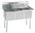 BK Resources BKS-3-15-14 50" W x 20.81" D 18 Ga. Galvanized Base 3 Compartments Sink without Drainboard