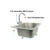 BK Resources DDI-1614824-P-G 19 "W x 19" D x 8" H Stainless Steel One Compartment Drop-In Sink