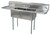 BK Resources BKS-2-20-12-18T 76" W x 25.81" D 18 Ga. Stainless Steel 2 Compartments Sink