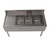 BK Resources UB4-21-348LS 48" W x 21.25" D x 32.5" H Stainless Steel Three Compartment Underbar Sink