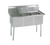 BK Resources BKS-3-1620-12S 53" W x 25.81" D 18 Ga. Stainless Steel Base 3 Compartments Sink without Drainboard
