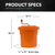 Culigrade CULSAL5GL Commercial 5-Gallon Salad Dryer – High-Volume Spinner with Built-In Drain Tube, Orange, Food-Safe Plastic
