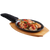 Chef Master 90200 16" W x 7.5" D x 1.2" H Oval Cast Iron with Wood Based Server Chef Master Fajita Platter Set