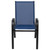 Flash Furniture 4-JJ-303C-NV-GG Navy Textilene Fabric Black Powder Coated Frame Brazos Series Stacking Patio Chair