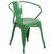 Flash Furniture CH-51090TH-4-18ARM-GN-GG 30" W x 29.5" H Green Round Table and Chair Set