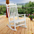 Flash Furniture JJ-C14703-WH-GG White Polystyrene Faux Wood Rocking Chair