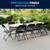 Flash Furniture RB-3096F-10-LEL3-BK-GG 96" W Plastic Laminated Top Bi-Fold Folding Table and Folding Chairs Set