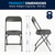 Flash Furniture RB-3096F-10-LEL3-BK-GG 96" W Plastic Laminated Top Bi-Fold Folding Table and Folding Chairs Set