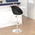 Flash Furniture CH-TC3-1066L-BKFAB-GG 17.75" Dia. Chrome Base Charcoal Fabric Adjustable Height Swivel Bar Stool