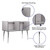 Flash Furniture MT-M6222-DBLSC-GRY-GG 70" W Nebula Gray Height Adjustable Double Study Carrel with Top Shelf