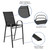 Flash Furniture 2-JJ-092H-GG Black Rectangular Full Back Brazos Series Stacking Patio Barstool