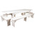 Flash Furniture XA-FARM-7-WH-GG Solid Pine Rectangular Antique Rustic White Plank Top Wood Base Hercules Series Folding Farm Table Set