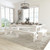 Flash Furniture XA-FARM-7-WH-GG Solid Pine Rectangular Antique Rustic White Plank Top Wood Base Hercules Series Folding Farm Table Set
